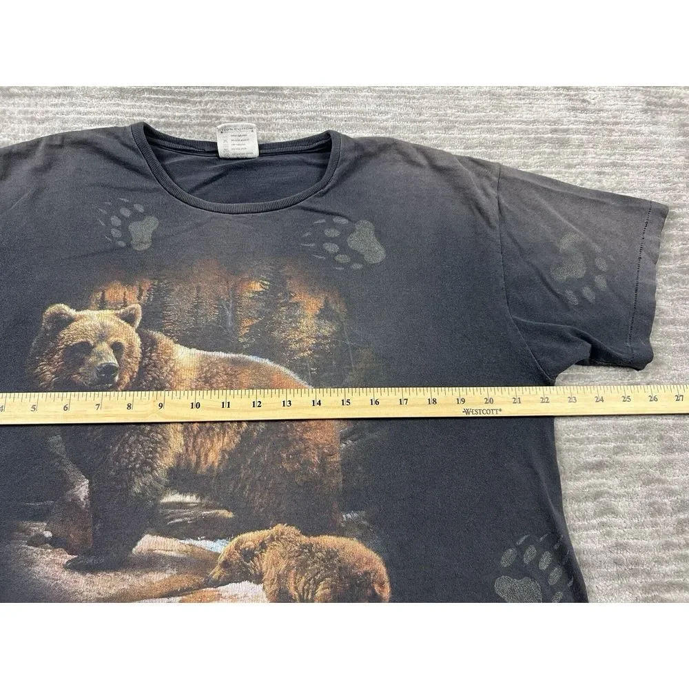Vintage CMJ 90s Shirt Adult‎ Large Black All over Print Single Stitch Bear